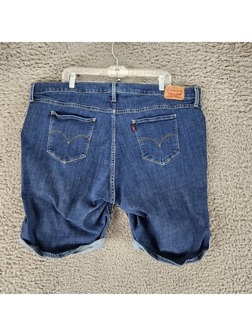 Levis Shorts Womens 24W Blue Stretch Denim Classic Bermuda Jorts *Read*